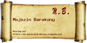 Mojszin Barakony névjegykártya